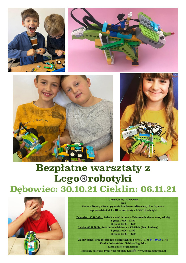 Bezpłatne warsztaty z Lego® robotyki - Gmina Dębowiec