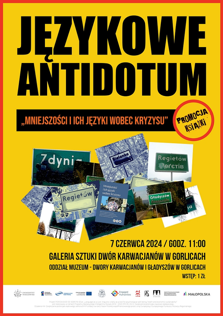 „JĘZYKOWE ANTIDOTUM” - WYKŁAD POŁĄCZONY Z PROMOCJĄ KSIĄŻKI „MNIEJSZOŚCI I ICH JĘZYKI WOBEC KRYZYSU”