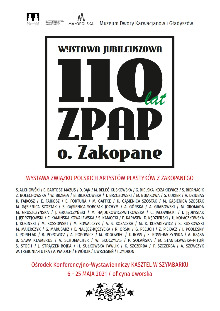 Wystawa jubileuszowa 110 lat ZPAP o. Zakopane